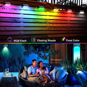 Đèn bước năng lượng mặt trời Đèn LED hàng rào Tường ánh sáng sân vườn ngoài trời Đèn tường sân vườn Đèn đường mòn Bước ánh sáng - Hình 4