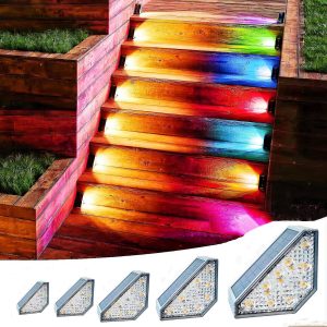 Đèn Cảm ứng hiện đại 3W5WIP65 Đèn sân vườn cảm biến chuyển động chống thấm nước không dây Đèn tường cầu thang phát sáng năng lượng mặt trời
