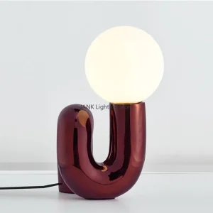 Đèn Cao Cấp Thiết Kế Mẫu Mới Nhựa Đỏ Xanh Đèn LED Để Bàn Bóng Thủy Tinh Phòng Ngủ Đầu Giường Để Bàn Phòng Trẻ Em Đèn Trang Trí - Hình 3