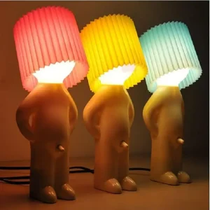 Đèn Cậu Bé Nghịch Ngợm Sáng Tạo Đèn Bàn LED Độc Đáo Nếp Gấp Đọc Sách Chiếu Sáng Phòng Ngủ Đầu Giường Đèn Ngủ Trẻ Em Quà Tặng