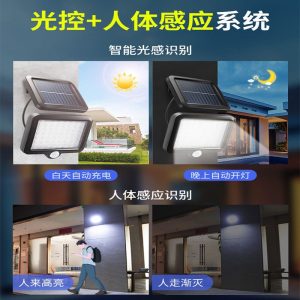 Đèn Chia Sạc Năng Lượng Mặt Trời Đèn Sân Vườn Đèn Vệ Sinh Ngoài Trời Hộ Gia Đình Ngoài Trời Chống Thấm Nước Cơ Thể Con Người Cảm Ứng Đèn Tường - Hình 2