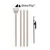 Đèn chiếu sáng Shanqu Shine Trip đứng ngoài trời gấp kính thiên văn hai đầu bằng gỗ vân gỗ cột Đèn chiếu sáng hợp kim nhôm Đèn gỗ rắn treo
