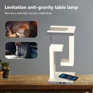 Đèn Chống Trọng Lực Để Bàn Đèn LED Điện Thoại Thông Minh Sạc Không Dây Treo Đèn Bàn USB Phòng Ngủ Ngủ Đèn Đọc Sách - Hình 2