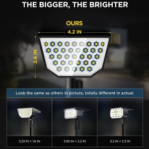 Đèn cỏ năng lượng mặt trời nhiều mặt 47led mới của , Đèn sân vườn ngoài trời không thấm nước, Đèn cắm đất năng lượng mặt trời - Hình 3