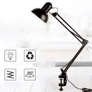 Đèn Có Thể Gập Lại Đèn Bàn Kẹp Đèn Kính Thiên Văn Bảo Vệ Mắt Retro Phòng Ngủ Máy Tính Văn Phòng Đèn Bàn Trang Trí Nhà Cho Bóng Đèn E27 - Hình 2