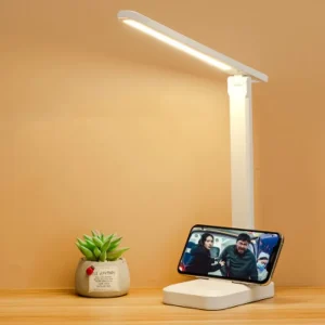 Đèn Có Thể Gập Lại Đèn Bàn LED Di Động Bảo Vệ Mắt Để Bàn USB Sạc Mờ Đèn Ngủ Trắng Lạnh Nhiệt Độ - Hình 2