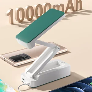 Đèn có thể gập lại di động có đồng hồ Loại sạc USB Đèn bàn LED gấp tiết kiệm năng lượng Đèn đọc sách LED có thể sạc lại - Hình 2