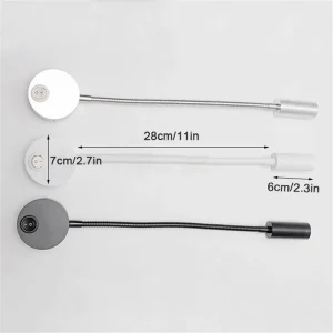 Đèn Cổng Sạc USB Đen Bạc Trắng Đèn LED Đọc Sách 3000K 4000K 6000K 3W USB Cổ Ngỗng Đèn Tường cho Khách sạn Nhà Đầu Giường - Hình 2