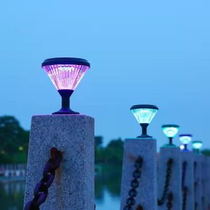 Đèn cột năng lượng mặt trời Đèn sân vườn ngoài trời công suất cao Đèn cột cổng biệt thự hàng rào Đèn cột cổng nhà máy sản xuất bán buôn - Hình 2