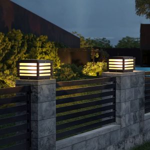 Đèn cột năng lượng mặt trời Đèn sân vườn ngoài trời hiện đại Đèn cột chống nước siêu sáng hàng rào biệt thự Đèn cột cổng sân vườn - Hình 2