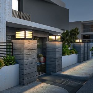 Đèn cột năng lượng mặt trời Đèn sân vườn ngoài trời hiện đại Đèn cột chống nước siêu sáng hàng rào biệt thự Đèn cột cổng sân vườn - Hình 3