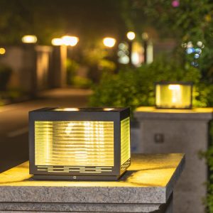 Đèn cột năng lượng mặt trời ngoài trời chống nước biệt thự sân vườn cổng Đèn tường ban công sân ngoài trời cửa Đèn cột