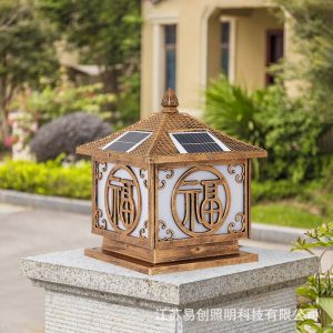 Đèn cột năng lượng mặt trời ngoài trời chống thấm nước sân tường Đèn sân vườn biệt thự nhà cổng cột Đèn - Hình 3