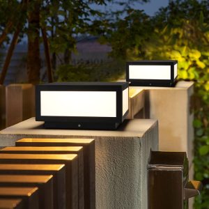 Đèn cột nhôm vuông tường sân cột Đèn cột ngoài trời Đèn cổng hiện đại Đèn trụ biệt thự Đèn sân mới Đèn trụ