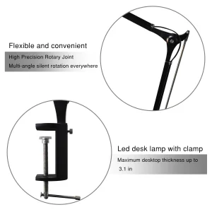 Đèn Điều khiển bằng cảm ứng Đèn LED chăm sóc mắt siêu sáng Đèn bàn dài linh hoạt có kẹp 4 chế độ màu và điều chỉnh độ sáng vô cấp - Hình 4