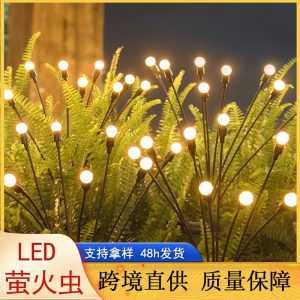 Đèn đom đóm LED năng lượng mặt trời Xuất khẩu mới ngoài trời không thấm nước cắm đất Đèn sân vườn trang trí vuông