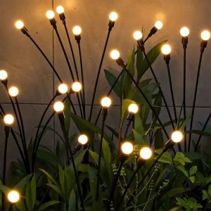 Đèn đom đóm LED năng lượng mặt trời Xuất khẩu mới ngoài trời không thấm nước cắm đất Đèn sân vườn trang trí vuông - Hình 4