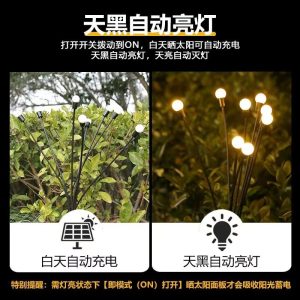 Đèn đom đóm mới Đèn sân vườn năng lượng mặt trời Đèn trang trí sân vườn trên mặt đất Chèn Đèn sân vườn Đèn chiếu sáng ban đêm - Hình 3