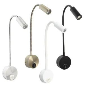 Đèn Đồng Đèn LED Đọc Sách 3W Đen Trắng Bạc Cổ Ngỗng Đèn Tường Đầu Giường Bàn 4000K Công Tắc Đầu Giường đèn Ngủ LED