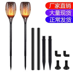 Đèn đuốc năng lượng mặt trời 96 51 33led ngoài trời màu RGB đơn màu Đèn ngọn lửa đầy màu sắc Đèn led bãi cỏ