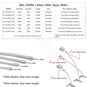 Đèn Đường Kính 12Mm LED Cổ Ngỗng 20/30/40/50/60Cm Đèn Bàn Ánh Sáng Mềm Mại Linh Hoạt Giá Đỡ Ống Kim Loại Ánh Sáng ống Cho DIY Kẹp Đèn Đèn Bàn - Hình 4