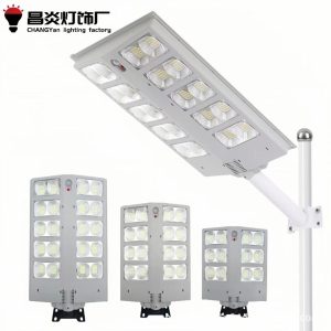 Đèn đường năng lượng mặt trời Đèn cảm biến cơ thể con người tích hợp Đèn pha Đèn chiếu sáng sân vườn