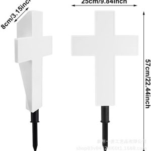 Đèn Explosive Christmas Solar Cross Solar Lawn Light Ground Chèn Niềm tin tôn giáo ngoài trời Ánh sáng bia mộ - Hình 4