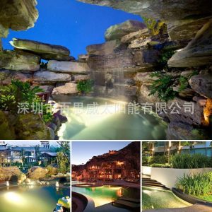 Đèn Explosive Solar Light Ngoài trời không thấm nước Garden Lawn Light Solar Projector Light IP68 Spotlight - Hình 2