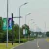 Đèn Hai mặt cột Đèn đường cờ màn hình ngoài trời đường cột Đèn cột dao cờ cộng đồng công viên cột Đèn cột cờ cờ quảng cáo hai mặt