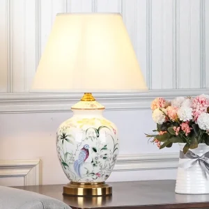 Đèn Hiện Đại Tối Giản Gốm Đèn Bàn Hoa Chim Đầu Giường Đèn LED Để Bàn Cho Phòng Ngủ Nghiên Cứu Đọc Sách Đèn Ngủ Trong Nhà Trang Trí Nhà - Hình 3