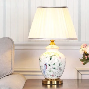 Đèn Hiện Đại Tối Giản Gốm Đèn Bàn Hoa Chim Đầu Giường Đèn LED Để Bàn Cho Phòng Ngủ Nghiên Cứu Đọc Sách Đèn Ngủ Trong Nhà Trang Trí Nhà