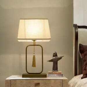 Đèn Hiện Đại Trung Quốc Mới Đèn Bàn Vải Chiếu Sáng Khách Sạn Phòng Ngủ Phòng Khách Đầu Giường Chuyển Đổi Đèn LED Để Bàn Trang Trí - Hình 2