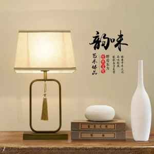Đèn Hiện Đại Trung Quốc Mới Đèn Bàn Vải Chiếu Sáng Khách Sạn Phòng Ngủ Phòng Khách Đầu Giường Chuyển Đổi Đèn LED Để Bàn Trang Trí