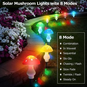 Đèn hình nấm mới Xuất khẩu Đèn LED ngoài trời Đèn hình nấm năng lượng mặt trời Sân vườn Trang trí chống thấm nước (Đầu tròn) - Hình 2
