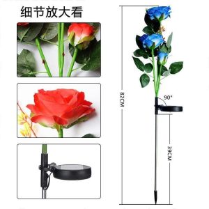 Đèn hoa hồng năng lượng mặt trời trang trí sân vườn Đèn cắm cỏ sân vườn ngoài trời chống thấm nước - Hình 2