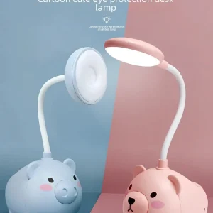 Đèn Hoạt Hình Dễ Thương Lợn Mini Đèn Ngủ Trẻ Em Bảo Quản Bảo Vệ Mắt Đèn LED Bút Có Thể Gập Lại Ống Để Bàn - Hình 4