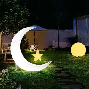 Đèn Homestay lưới đỏ nửa uốn cong ngả ghế cắm trại ngoài trời Đèn mặt trăng chụp ảnh mặt trời sân ngoài trời lưỡi liềm Đèn