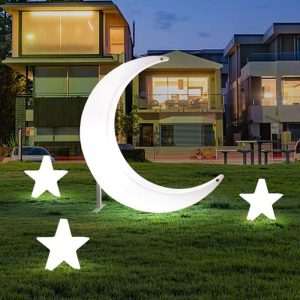 Đèn Homestay lưới đỏ nửa uốn cong ngả ghế cắm trại ngoài trời Đèn mặt trăng chụp ảnh mặt trời sân ngoài trời lưỡi liềm Đèn - Hình 4