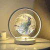 Đèn Hướng Dẫn Sử Dụng Âm Trần Trung Quốc Con Công Hình Đèn Ngủ LED Acrylic Để Bàn Trang Trí Nhà Ấm Áp Phòng Ngủ Lãng Mạn Đèn Bàn Học
