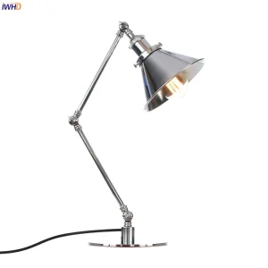Đèn IWHD Abajur Đèn Bàn LED Cho Bên Cạnh Nhà US/EU Công Tắc Cắm Đèn Chùm Trang Trí Đèn LED Công Nghiệp Để Bàn Lamparas Luminaria De Mesa - Hình 4
