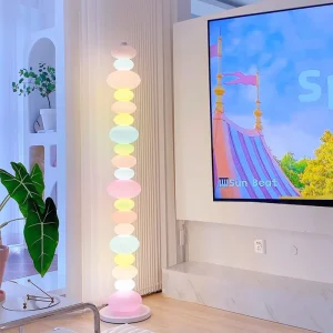 Đèn Kẹo dây cầu vồng đèn sàn sáng tạo macaron cô gái phòng ngủ đèn bàn kính sofa phòng khách bên bầu không khí đèn - Hình 2