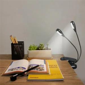 Đen Kẹp 2 Đôi Tay 4 Đèn LED Linh Hoạt Sách Giá Đế Âm Nhạc Ánh Sáng Bảo Vệ Mắt Có Thể Điều Chỉnh Đèn Bàn Để Đọc Sách làm Việc