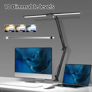 Đèn Kẹp Đèn Bàn LED Có Thể Điều Chỉnh Độ Sáng Đọc Đèn Bàn Hai Đầu Đèn Màn Hình Đèn Bàn USB Cho Văn Phòng Nghiên Cứu Làm Việc Gấp Đèn - Hình 2