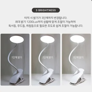 Đèn Kẹp Đèn LED Để Bàn 3 Màu Mờ Bảo Vệ Mắt Đèn Ngủ Để Bàn USB Sạc Nghiên Cứu Phòng Ngủ Đèn Bàn Đầu Giường - Hình 3