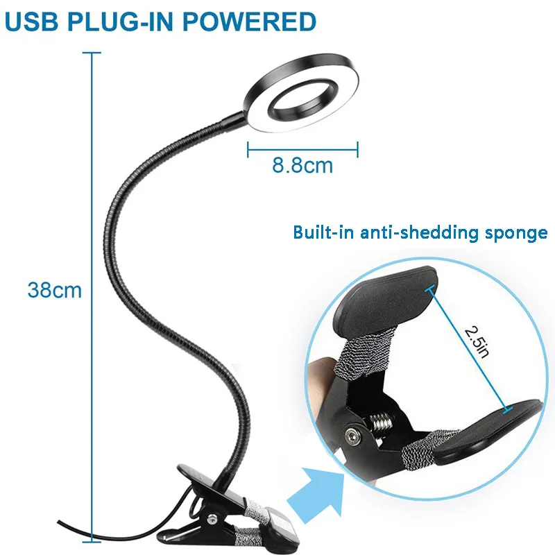 Đèn Kẹp USB Đèn Bàn Bảo Vệ Đôi Mắt Của Bạn Xoay 360 3.5 Inch 48 Đèn LED 3 Màu Sắc Ánh Sáng 10 Độ Sáng Làm Mờ Không Giới Hạn chiều Dài Cáp 2M M - Hình 4 Đèn Kẹp USB Đèn Bàn Bảo Vệ Đôi Mắt Của Bạn Xoay 360 3.5 Inch 48 Đèn LED 3 Màu Sắc Ánh Sáng 10 Độ Sáng Làm Mờ Không Giới Hạn chiều Dài Cáp 2M M - Hình 4