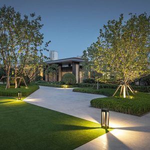 Đèn Lawn Light Quảng trường Sun Garden Light Ngoài trời không thấm nước Garden Lawn Light Nhôm hiện đại Phong cách Trung Quốc Lawn Light - Hình 4