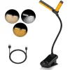 Đèn LED 2 Đầu Để Bàn Linh Hoạt Cổ Ngỗng Sạc USB Kẹp Đèn Phòng Ngủ Học Sinh Mờ Đọc Bảo Vệ Mắt Đèn Ngủ