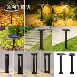 Đèn led bãi cỏ năng lượng mặt trời Ánh sáng ngoài trời không thấm nước hiện đại tròn bãi cỏ ánh sáng sân vườn biệt thự sân cảnh quan ánh sáng - Hình 2
