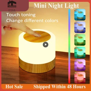 Đèn LED Cảm Ứng Cảm Biến Đèn Bàn Đầu Giường Phòng Ngủ Đèn USB Sạc Di Động Mờ Đèn Ngủ Nhiều Màu Sắc Ánh Sáng Phòng Decoratio