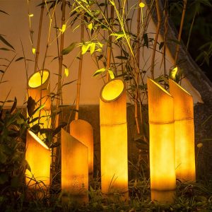 Đèn LED Chống Thấm Nước Dạ Quang Đèn Tre Sân Vườn Ngoài Trời Sân Vườn Đèn Năng Lượng Mặt Trời Phong Cảnh Trang Trí Bãi Cỏ Đèn - Hình 2